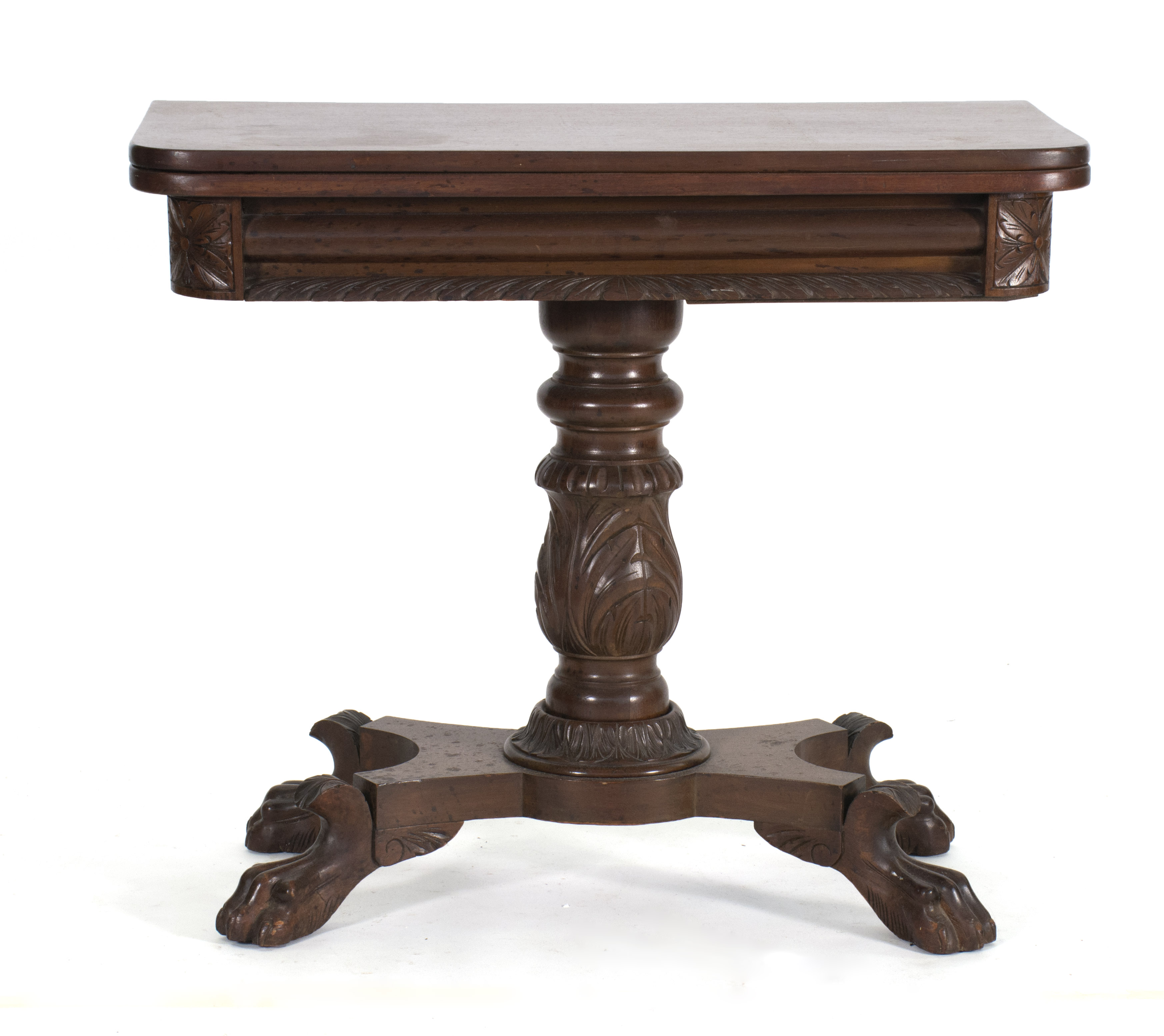 Appraisal: EMPIRE-STYLE FLY-LEAF TABLE First Quarter of the th CenturyIn mahogany