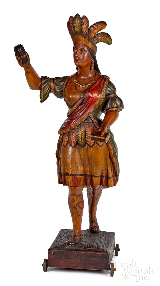 Appraisal: Cigar store Indian maiden Cigar store Indian maiden attributed to