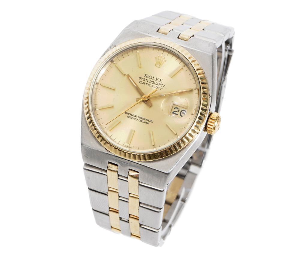 Appraisal: ROLEX OYSTER QUARTZ STEEL AND GOLD DATEJUST WATCHRolex steel and