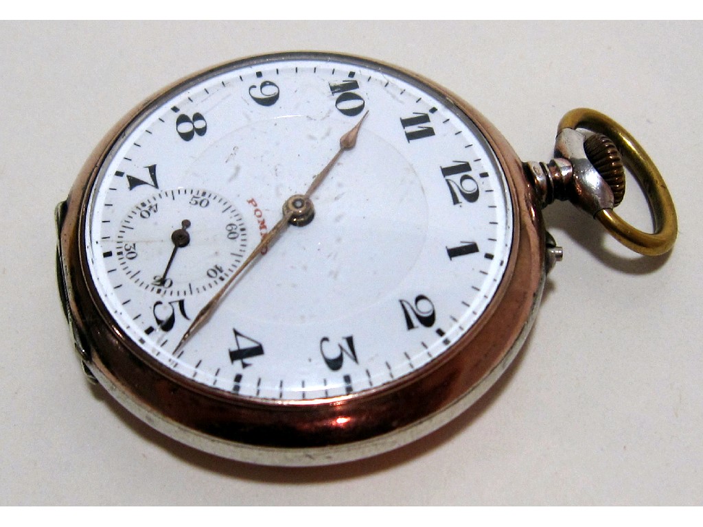 Appraisal: Continental fine silver and rose gold pocket watch