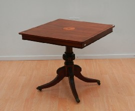 Appraisal: An early Victorian inlaid teak and mahogany square table top