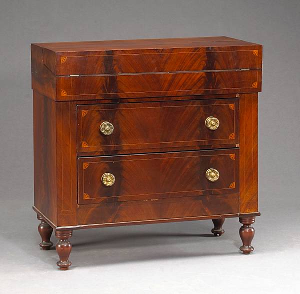 Appraisal: A Federal style mahogany inlaid secretary late th century height