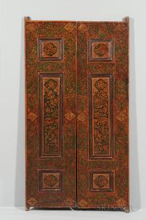 Appraisal: Painted Double Door Painted Double Door Iran th early th