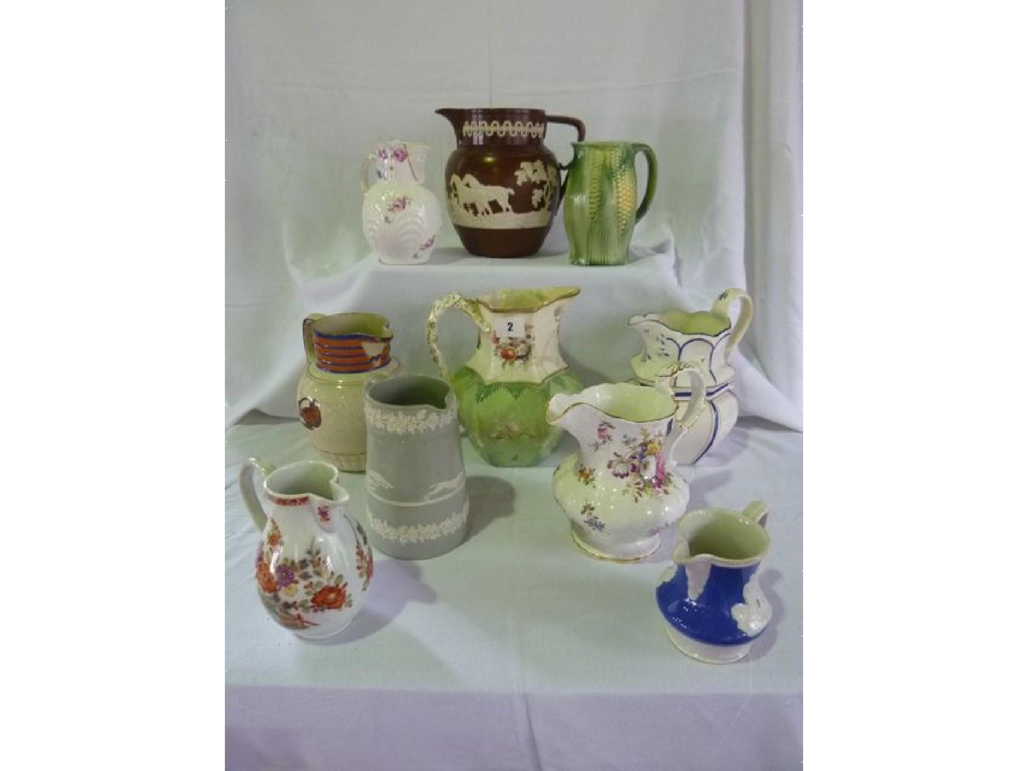 Appraisal: A quantity of th century and later jugs including a