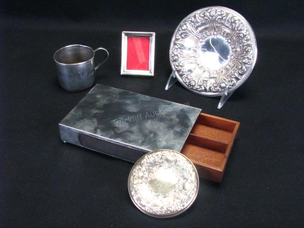 Appraisal: Group of Sterling Decorative Accessories five total including antique English