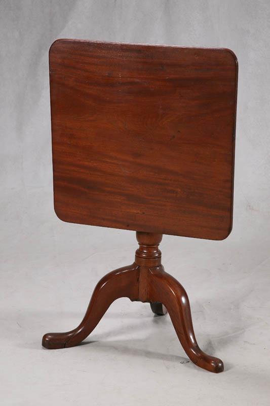 Appraisal: TILT TOP STAND Mahogany with square top and three padded