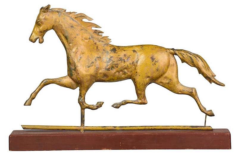 Appraisal: Molded Copper Horse Weathervane with Stand American late th century