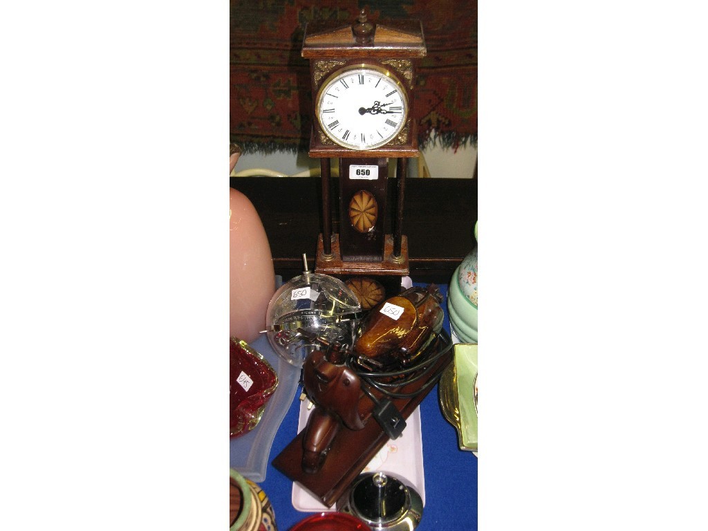 Appraisal: Lot comprising miniature longcase clock modern barometer and a figural