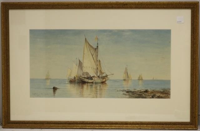 Appraisal: CHARLES HENRY GIFFORD - FAIRHAVEN MA WATERCOLOR DEPICTING SAILBOATS WITH