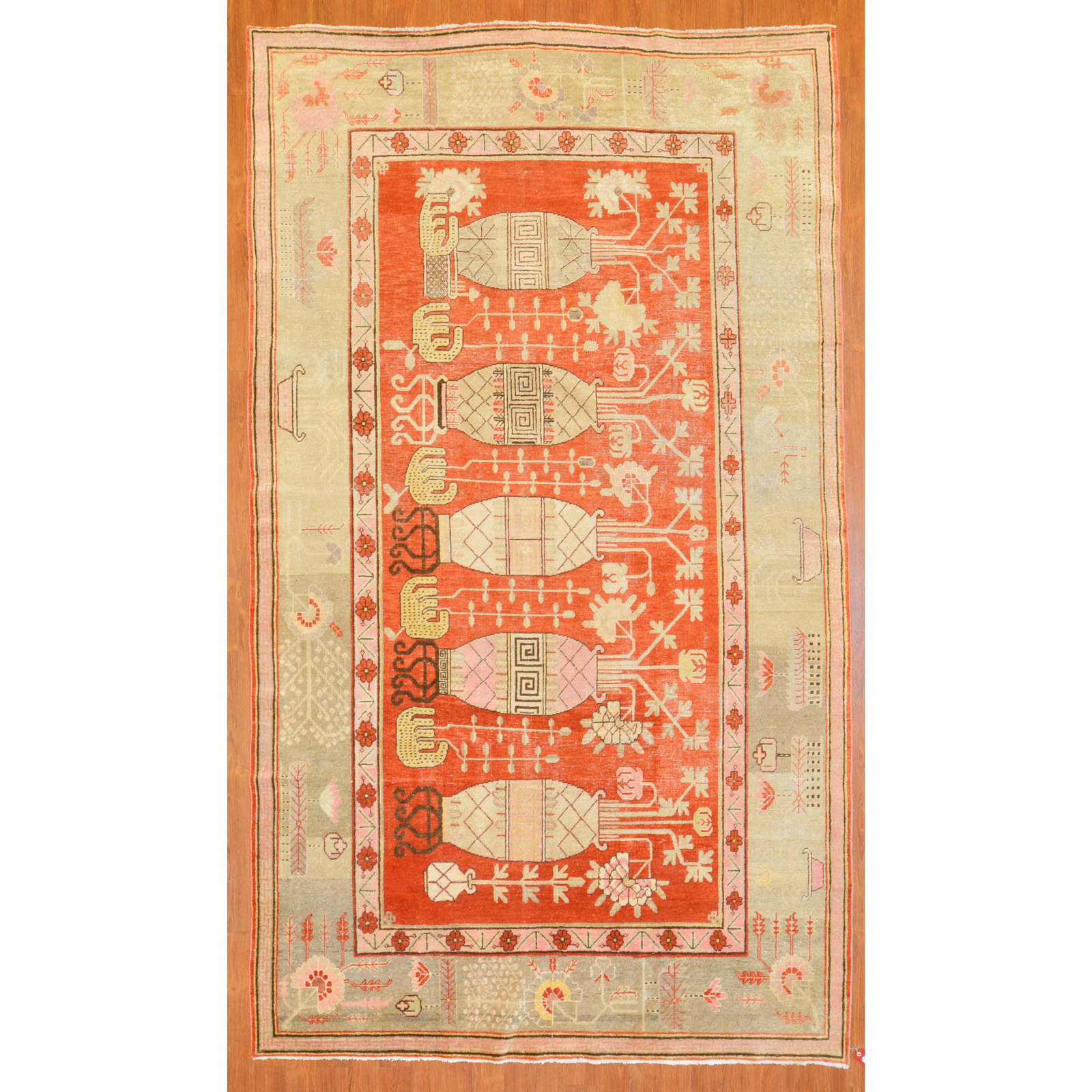 Appraisal: ANTIQUE KHOTAN RUG EAST TURKESTAN X First quarter- th century