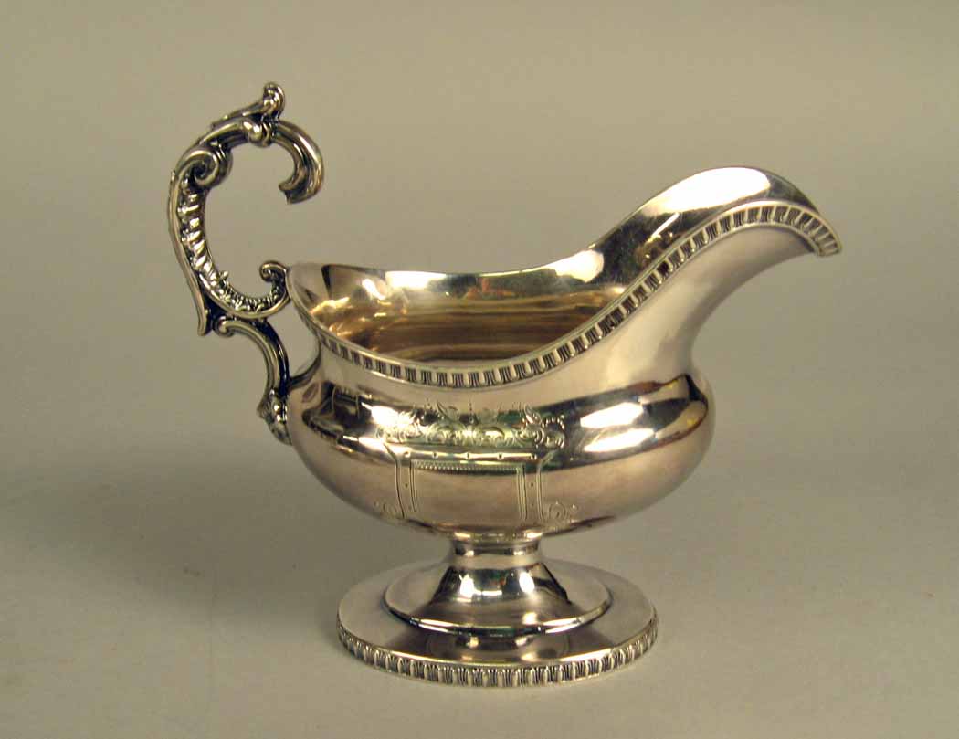 Appraisal: American sterling silver sauceboat w gale son new york circa