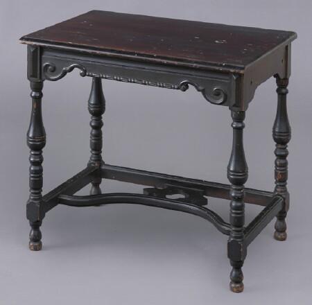 Appraisal: FLEMISH BAROQUE-STYLE OAK SIDE TABLE The molded top above a