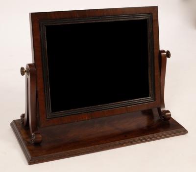 Appraisal: A Regency mahogany rectangular dressing mirror the ebonised reeded slip