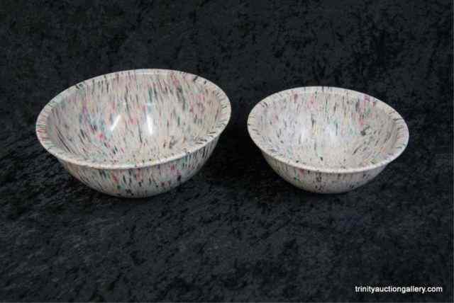 Appraisal: Brookmark Melmac Confetti Pattern Mixing BowlsThe pair of vintage melmac