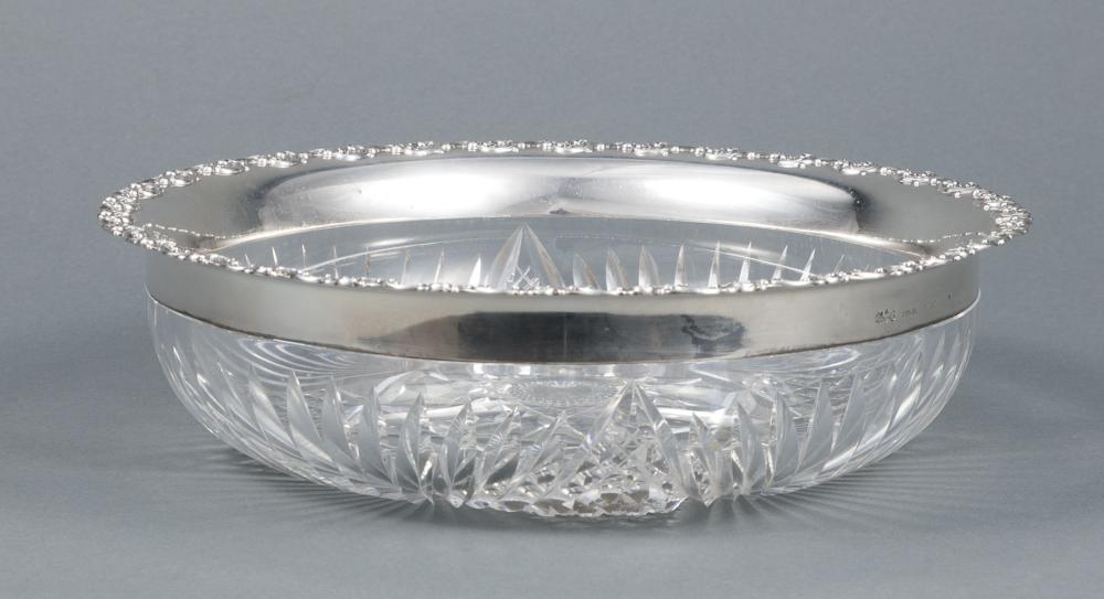 Appraisal: American Brilliant Cut Glass Bowl with Gorham Sterling Silver Mounts