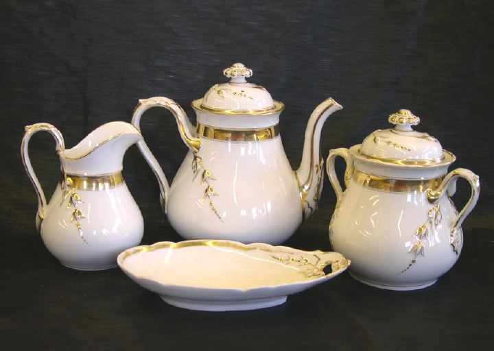 Appraisal: Four-Piece Group of Limoges Porcelain third quarter th century consisting