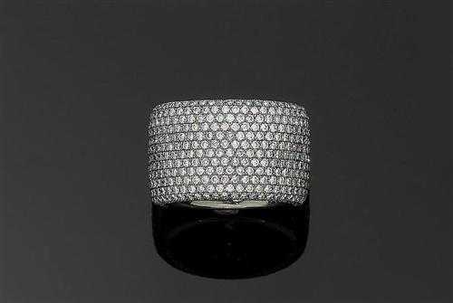 Appraisal: DIAMOND RING White gold black rhodinized g Broad band ring