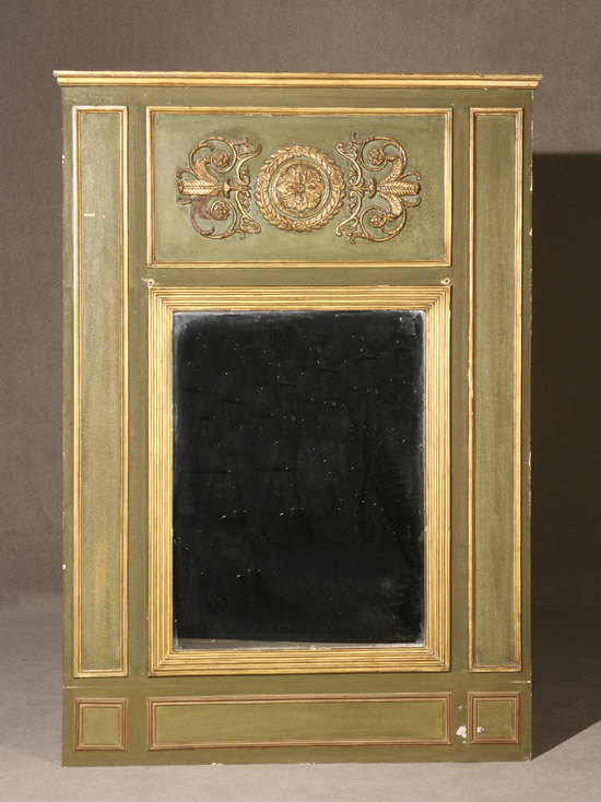 Appraisal: Charles X Style Parcel Gilt and Olive Green Painted Wood