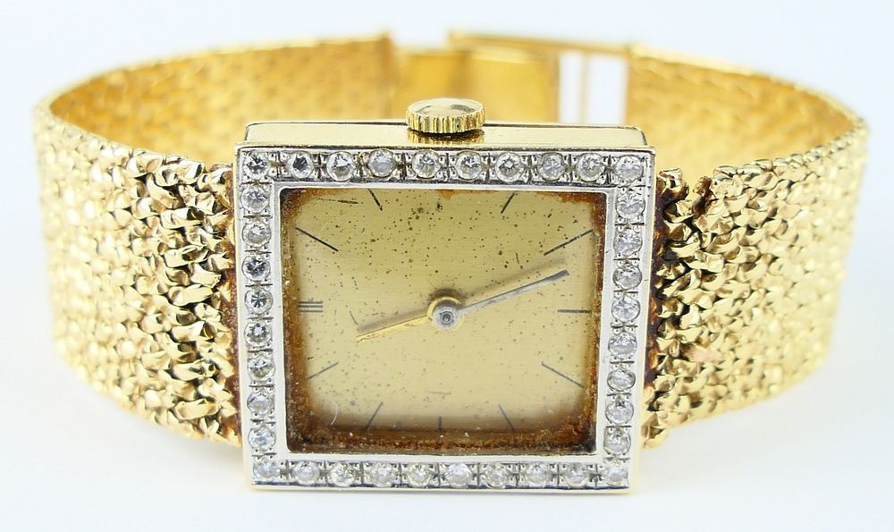 Appraisal: LUCIEN PICCARD KT Y GOLD DIAMOND LADIES WATCH Watch is