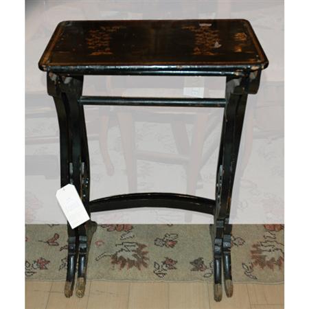 Appraisal: Nest of Two Victorian Style Black Painted Tables Estimate -