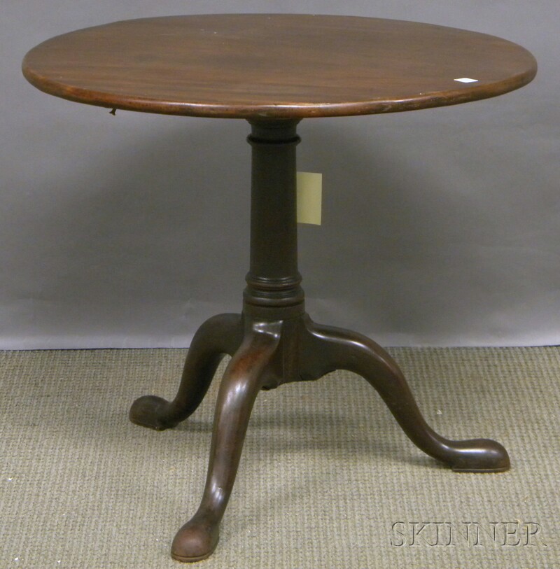 Appraisal: Chippendale Mahogany Tilt-top Tea Table ht dia in