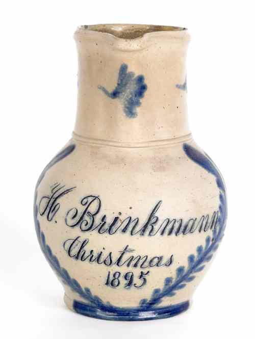 Appraisal: Philadelphia stoneware presentation pitcher attributed to Remmey dated inscribed H