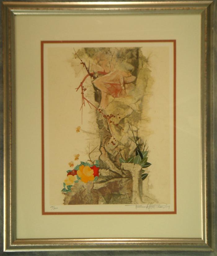 Appraisal: Pang Tseng Ying Chinese - numbered lithographs floral and fish