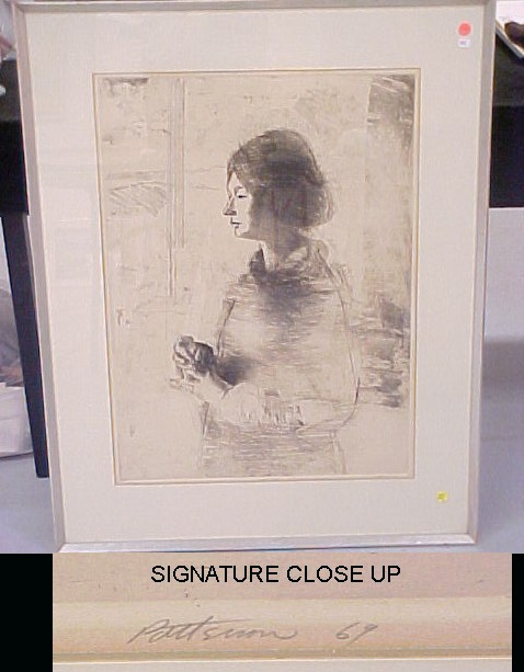 Appraisal: Patterson etching A Young Girl portrait of a young girl