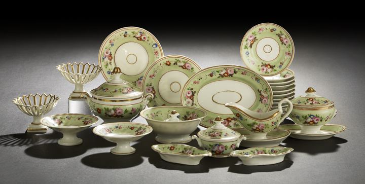 Appraisal: Twenty-Seven-Piece Franco-Bohemian Porcelain Doll's Partial Dinner Service for twelve dolls