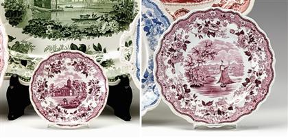 Appraisal: Two historical purple transferware plates job and john jackson burslem