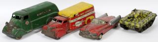 Appraisal: MARX PRESSED METAL AND TIN LITHO TOY TRUCKS CAR MARX