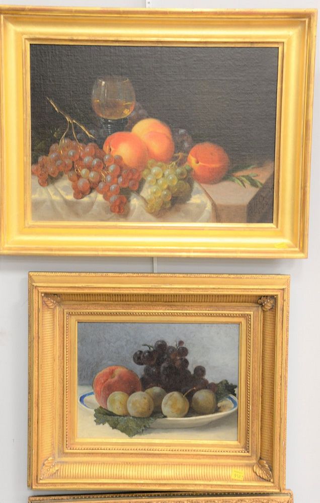 Appraisal: Four th C still life oil on canvas of fruit