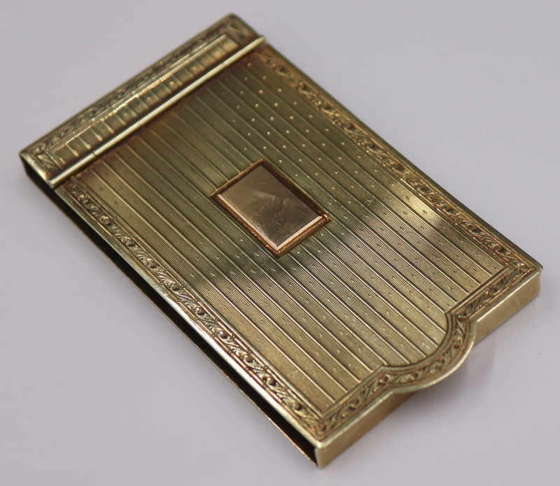 Appraisal: GOLD KT GOLD HINGED NOTEPAD COVER kt yellow gold hinged