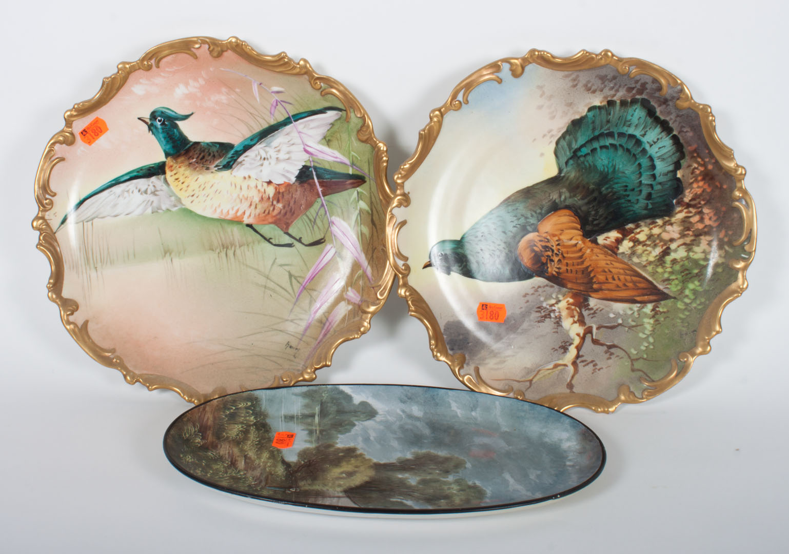 Appraisal: Three painted plates