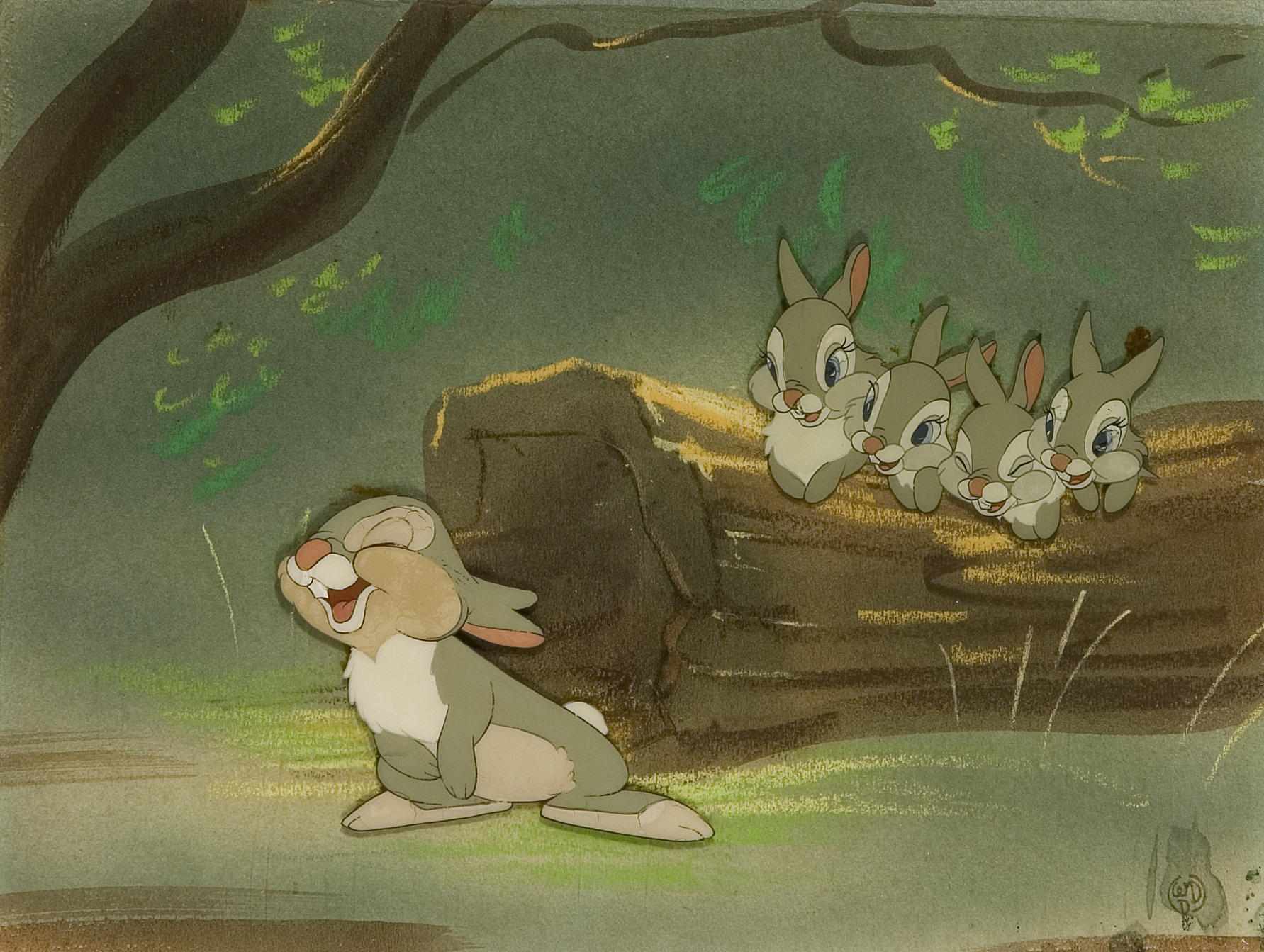 Appraisal: A Walt Disney celluloid from Bambi gouache on celluloid depicts