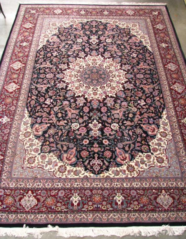 Appraisal: Handmade Oriental Room Size Rug Sino-Persian design with silk highlights