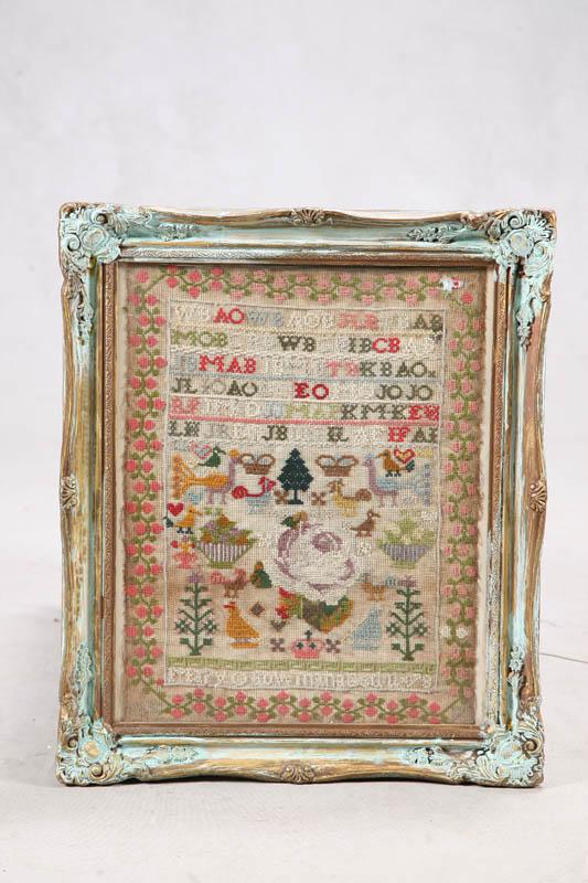 Appraisal: SAMPLER Mary O Bowman American or English wool on embroidery