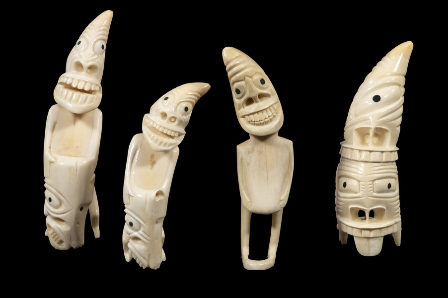 Appraisal: INUIT IVORY CARVINGS Greenland Inuit Tupilaq Transformational Figures including from