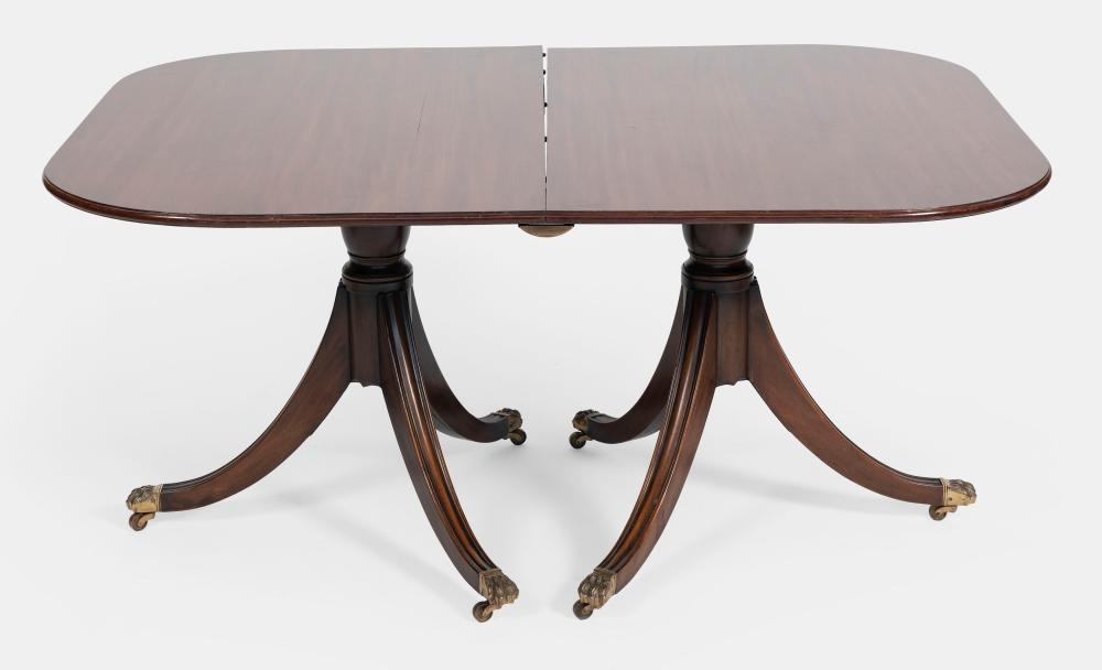 Appraisal: FEDERAL-STYLE DOUBLE-PEDESTAL DINING TABLE TH CENTURY HEIGHT LENGTH PLUS A