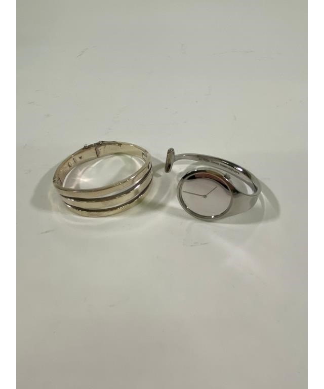 Appraisal: Georg Jensen - stainless steel Torun bangle watch design marked