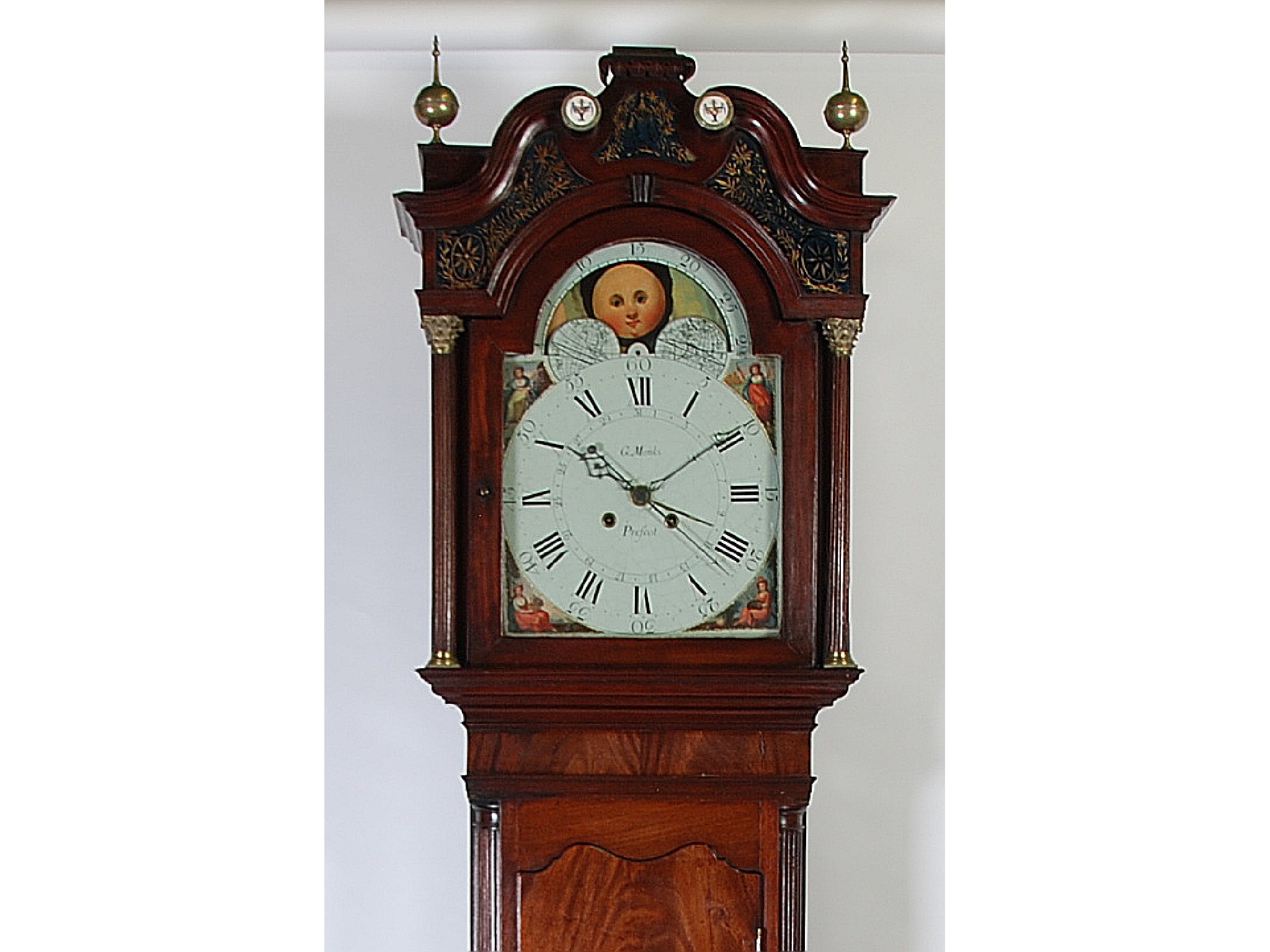 Appraisal: A GOOD GEORGE III LANCASHIRE MAHOGANY LONGCASE CLOCK the eight