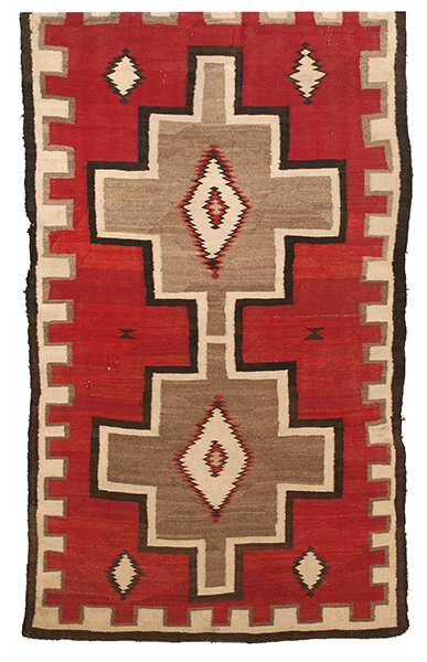 Appraisal: NAVAJO RUG Circa With a double medallion design on a