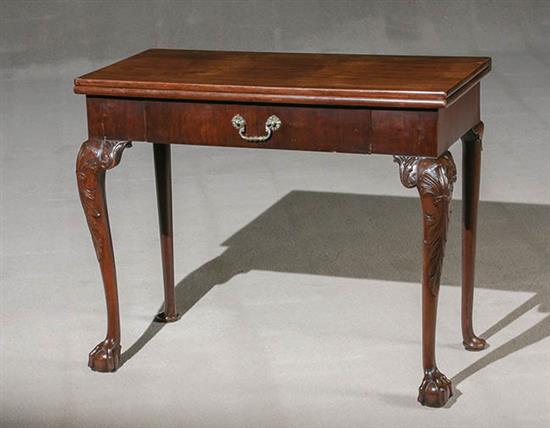 Appraisal: George III Mahogany Fold-Top Games Table Circa - The hinged