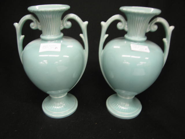 Appraisal: Pair of Haeger Art Pottery Vases turquoise on classical form