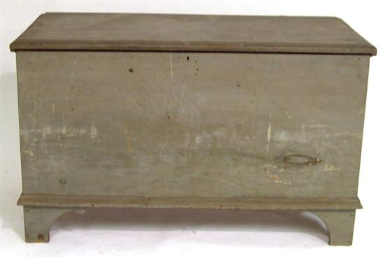 Appraisal: th C green painted pine blanket chest on bracket base