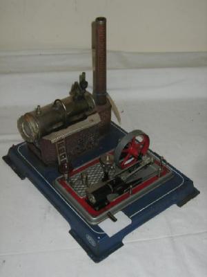 Appraisal: A Wilesco stationary steam engine with horizontal boiler no burner