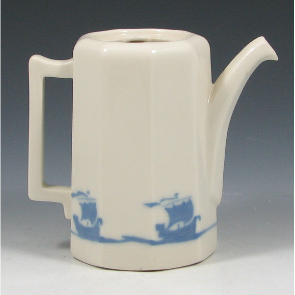 Appraisal: Rookwood M- Blue Ship Coffee Pot Rookwood blue ship coffee