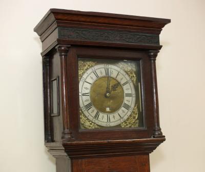 Appraisal: An early th Century oak -hour longcase clock circa by