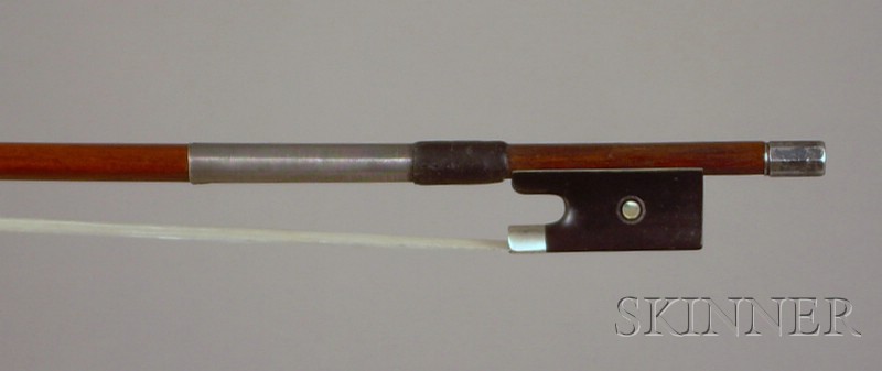 Appraisal: Silver Mounted Violin Bow Adolf Curt Schuster the round stick