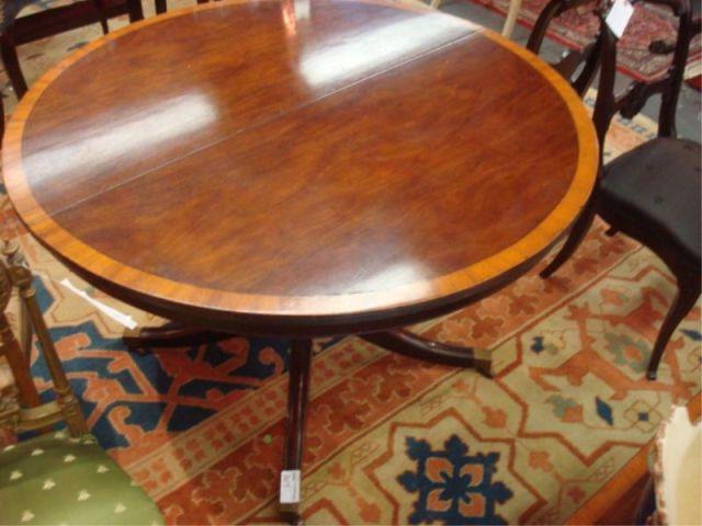 Appraisal: Possibly Margolis Banded Round Table with Leaf Dimensions diameter plus